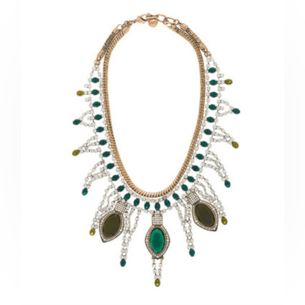 Lulu Frost Absinthe Crystal Necklace vintage jewelry j crew jcrew NWOT